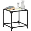 Image de vidaXL Table basse avec dessus en verre transparent 40x40x40 cm acier, table d'appoint, table de salon, table à thé, bout de 845958