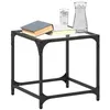 Image de vidaXL Tables basses avec dessus en verre transparent 2 pcs acier, table d'appoint, table de salon, table à thé, bout de 845959