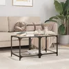 Image de vidaXL Tables basses avec dessus en verre transparent 2 pcs acier, table d'appoint, table de salon, table à thé, bout de 845963