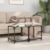 Image de vidaXL Tables basses avec dessus en verre noir 2 pcs 40x40x40 cm acier, table d'appoint, table de salon, table à thé, bout 845965