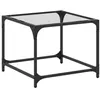 Image de Table basse avec dessus en verre transparent 50x50x40 cm acier
