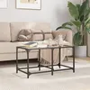 Image de vidaXL Table basse avec dessus en verre transparent 78,5x40x40cm acier, table d'appoint, table de salon, table à thé, bout 845974