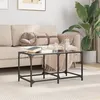 Image de vidaXL Table basse avec dessus en verre noir 78,5x40x40 cm acier, table d'appoint, table de salon, table à thé, bout de 845975