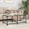 Image de vidaXL Table basse avec dessus en verre transparent 98,5x50x40cm acier, table d'appoint, table de salon, table à thé, bout 845978