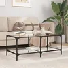 Image de vidaXL Table basse avec dessus en verre transparent 98,5x50x40cm acier, table d'appoint, table de salon, table à thé, bout 845980