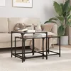 Image de Tables basses gigognes 2 pcs dessus en verre noir acier