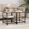 Image de vidaXL Tables basses avec dessus en verre transparent 2 pcs acier, table d'appoint, table de salon, table à thé, bout de 846003
