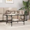 Image de vidaXL Table basse avec dessus en verre transparent 98,5x50x45cm acier, table d'appoint, table de salon, table à thé, bout 846042