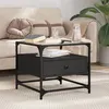 Image de vidaXL Table basse avec dessus en verre noir 50x50x45 cm acier, table d'appoint, table de salon, table à thé, bout de 846049