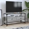 Image de vidaXL Meuble TV avec dessus en verre sonoma gris bois d'ingénierie, support TV, armoire média, armoire hifi, unité TV, 846067