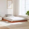 Image de vidaXL Cadre de lit cire marron 135x190 cm bois de pin massif, meuble de chambre à coucher, sommier, lit en bois, 847155