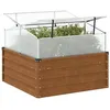Image de vidaXL Jardinière de jardin avec serre acier résistant aux intempéries, jardinière, jardinière de patio, jardinière à pommes 4008962