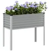 Image de vidaXL Jardinière gris 100x45x90 cm acier, jardinière d'extérieur, bac à fleurs, bac à tomates, jardinière de terrasse 4008970