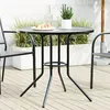 Image de Table de patio ronde anthracite acier enduit de poudre