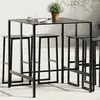 Image de vidaXL Table de bar noir 100x100x110 cm acier enduit de poudre, table de bar de petit-déjeuner, table de bar de cuisine, 4009269