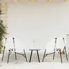 Image de Lot de 3 Chaise de jardin noir et blanc résine tressée