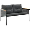 Image de vidaXL Banc de jardin avec coussins 116 cm noir acier, banc, banc de parc, siège d'extérieur, banc d’extérieur, banc de 4009303