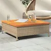 Image de vidaXL Table de Jardin, Table Basse Carrée avec Trou, Meuble de Terrasse Balcon Patio Extérieur, Beige Résine Tressée et 3281631