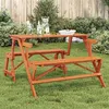Image de Table de pique nique avec bancs sapin massif 2 en 1 convertible