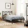 Image de vidaXL Cadre de lit métal avec tête de lit noir 107x203 cm, lit simple, meuble de chambre à coucher, lit d'invité, lit, 376124