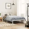 Image de vidaXL Bedframe met hoofdbord metaal wit 107x203 cm376173