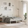 Image de vidaXL Cadre de lit métal sans matelas et tête de lit blanc 135x190 cm 376176