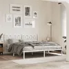 Image de vidaXL Cadre de lit métal sans matelas et tête de lit blanc 180x200 cm