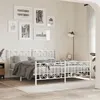 Image de vidaXL Bedframe met hoofd- en voeteneinde metaal wit 183x213 cm376200