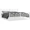 Image de vidaXL Bedframe met hoofd- en voeteneinde metaal wit 193x203 cm376201