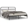 Image de vidaXL Bedframe met hoofdbord metaal zwart 183x213 cm376605
