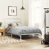 Image de vidaXL Cadre de lit métal avec tête de lit blanc 107x203 cm, lit simple, meuble de chambre à coucher, lit d'invité, lit, 376645