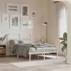 Image de vidaXL Cadre de lit métal avec tête de lit blanc 120x190 cm, lit double, meuble de chambre à coucher, lit d'invité, lit, 376646
