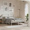 Image de vidaXL Cadre de lit métal avec tête de lit blanc 140x200 cm, lit double, meuble de chambre à coucher, lit d'invité, lit, 376650