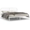 Image de vidaXL Bedframe met hoofdbord metaal wit 193x203 cm376655