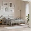 Image de vidaXL Cadre de lit métal avec tête de lit/pied de lit blanc 137x190cm, lit double, meuble de chambre à coucher, lit 376666