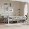 Image de vidaXL Bedframe met hoofd- en voeteneinde metaal wit 193x203 cm376673