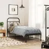Image de vidaXL Cadre de lit métal sans matelas avec tête de lit noir 75x190 cm 377107