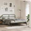 Image de vidaXL Cadre de lit métal sans matelas avec tête de lit noir 135x190cm 377116