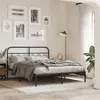 Image de vidaXL Cadre de lit métal sans matelas avec tête de lit noir 140x190cm 377117
