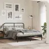 Image de vidaXL Cadre de lit métal sans matelas avec tête de lit noir 140x200cm 377118