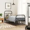 Image de vidaXL Cadre de lit métal sans matelas avec pied de lit noir 75x190 cm 377125