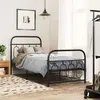 Image de vidaXL Cadre de lit métal sans matelas avec pied de lit noir 90x200 cm 377128