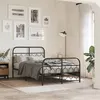 Image de vidaXL Cadre de lit métal sans matelas avec pied de lit noir 120x190cm 377132