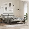 Image de vidaXL Cadre de lit métal sans matelas avec pied de lit noir 135x190cm 377134