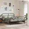 Image de vidaXL Cadre de lit métal sans matelas avec pied de lit noir 140x190cm 377135