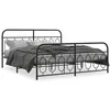 Image de vidaXL Bedframe met hoofd- en voeteneinde metaal zwart 183x213 cm377140