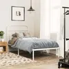 Image de Cadre de lit métal sans matelas avec tête de lit blanc 90x190cm