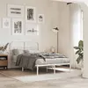 Image de vidaXL Cadre de lit métal sans matelas et tête de lit blanc 120x190 cm 377163