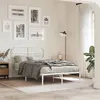 Image de vidaXL Cadre de lit métal sans matelas et tête de lit blanc 120x200 cm 377164