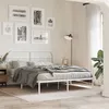Image de vidaXL Cadre de lit métal sans matelas et tête de lit blanc 140x190 cm 377166